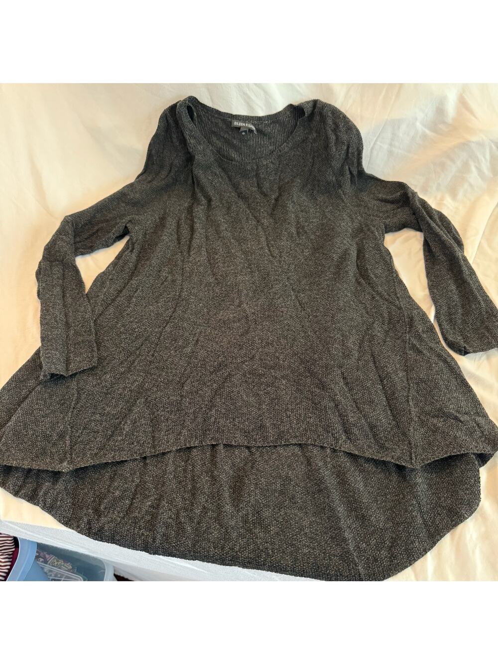 Eileen Fisher long sleeve grey sweater tunic size extra large xl